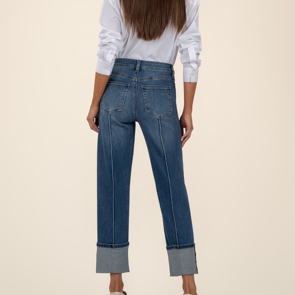 Kut from the Kloth Fay High Rise Straight Leg Size 1616 / Attentive W/Dk Base Wa - Picture 3 of 3